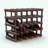 Rhomboids Wine Rack Revit Family in 3D and rendered with a cherry-colored wood finish and matte steel structure. Ideal for kitchens, wine cellars, restaurants and more, this family brings versatility and elegance to your projects. Get this wine rack Revit family today and see for yourself.