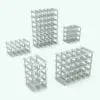 Rhomboids Wine Rack Revit Family in different sizes and configurations to showcase its parametric flexibility. This family comes with the materials shown on the main image of this product so you can just insert the family into your Revit project, load the textures and hit render! Don't wait any longer and add this Rhomboids Wine Rack Revit Family to your cart now!