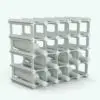 Rhomboids Wine Rack Revit Family in 3D and rendered without materials (ambient occlusion style) to show the details better. This family is fully parametric, easy to use and render ready. Want to elevate your 3D renderings? Get this Rhomboids Wine Rack Revit Family today and make then stand out in a few clicks.