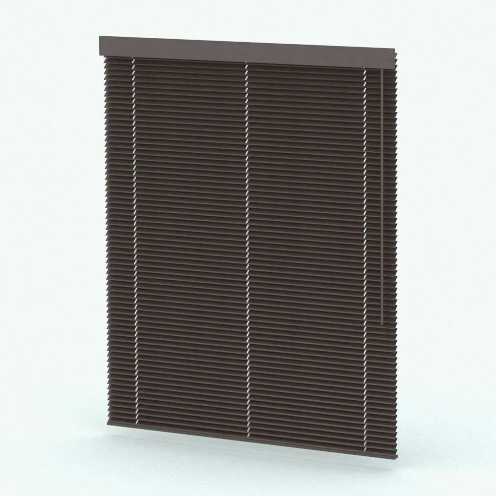 Revit Family / 3D Model - Wooden Revit Blinds Family Rendered in Revit Wooden Revit Blinds Family rendered in 3D in a dark chocolate wood finish material. This family is the perfect complement to your Revit windows since it will make them look finished and it will make your projects look livable. Fully parametric and easy to use, this Wooden Revit Blinds Family will transform your spaces in just a few clicks. Don't wait any longer and get it today.