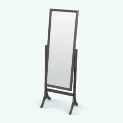 Wooden Cheval Revit Mirror Family rendered in 3D with a dark-colored wood finish. Ideal for mud rooms, hallways, bedrooms, bathrooms or even retail spaces, this Revit mirror family will make your renders stand out immediately. Get it now and see for yourself.