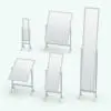Wooden Cheval Revit Mirror Family in different sizes and configurations to showcase its parametric flexibility. Ideal for residential, commercial or retail settings, this standing mirror will make your renders stand out from the crowd. Don't wait any longer and get this Wooden Cheval Revit Mirror Family now.