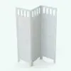 Wooden Screen Revit Folding Partition Family rendered in 3D and without materials to see the details better. Ideal for commercial, office or residential projects, this Wooden Screen Revit Folding Partition Family is the perfect solution to subdivide larger spaces into cozier ones.