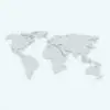 3D World Map Decoration Revit Family in front view and with no materials applied to it so you can see the details better. This family is fully parametric and easy to use. Get his World Map Decoration Revit Family now and make your spaces look even better!