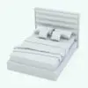 Box Base Bed Revit Family in 3D and rendered in black and white (ambient occlusion style) to showcase the details and shapes better. This Revit bed family was created with a hybrid approach, which means that some of the objects (pillows, throw, padded headboard) come from other programs to make the bed look more realistic in Revit. Don't let this opportunity go by and add this Box Base Bed Revit Family to your personal assets today.