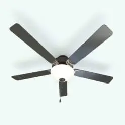 Bowl Light Ceiling Fan Revit Family in 3D and rendered with a dark chocolate wood finish for the blades and gold metallic accents. Ideal for modern and contemporary interior design projects, this fully parametric Revit family will transform your spaces in just a few clicks. Don't wait any longer and add this Bowl Light Ceiling Fan Revit Family to your cart today.