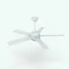 Modern Bold Ceiling Fan Revit Family in a different 3D view to show the different parts of the family. Ideal for living rooms, bedrooms, offices, hospitality settings and much more, this fully parametric ceiling fan Revit family will make your spaces and 3D renderings stand out.