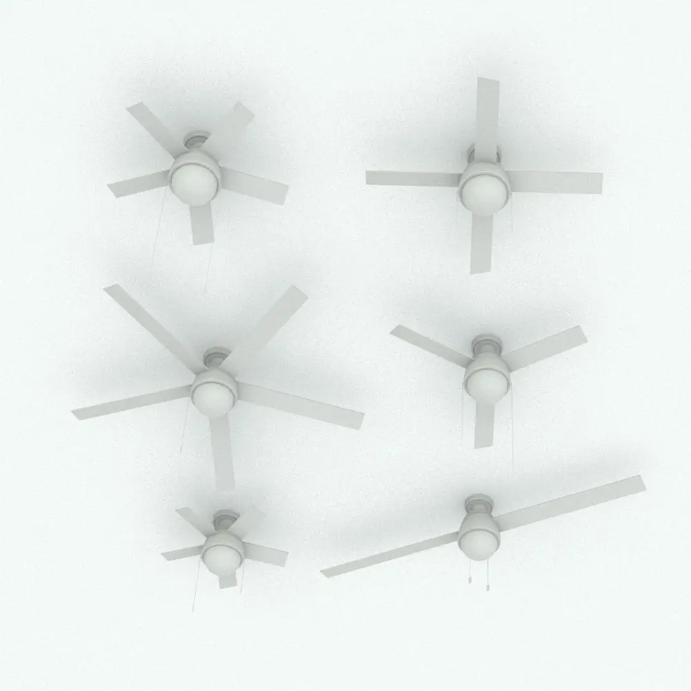Revit Family / 3D Model - Modern Revit Ceiling Fan Family Variations Modern Revit Ceiling Fan Family in different sizes and configurations to showcase its parametric flexibility. This Revit family allows you to change the number of blades, the blades length, the chains length and much more to make it suit to your project requirements. Don't wait any longer and add this Modern Revit Ceiling Fan Family to your assets today.