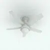 Modern Revit Ceiling Fan Family in 3D and rendered in black and white (ambient occlusion style) to showcase the details and shapes better. Ideal for modern and contemporary interior design projects, this fully parametric Revit ceiling fan family will elevate your 3D renderings and spaces to new heights.