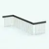 U-Shape Balusters Revit Railing Family in 3D and rendered with a black shiny material for the handrail and chrome u-shapes to create contrast. Ideal for modern and contemporary interior design projects, this parametric Revit railing family will transform your spaces in just a few clicks. Oh, and the best part? It belongs to the FREE Revit families category! So get it now free of change. No credit card required.
