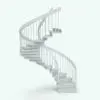 Revit Family / 3D Model - U-Shape Baluster Railing on Stair 2