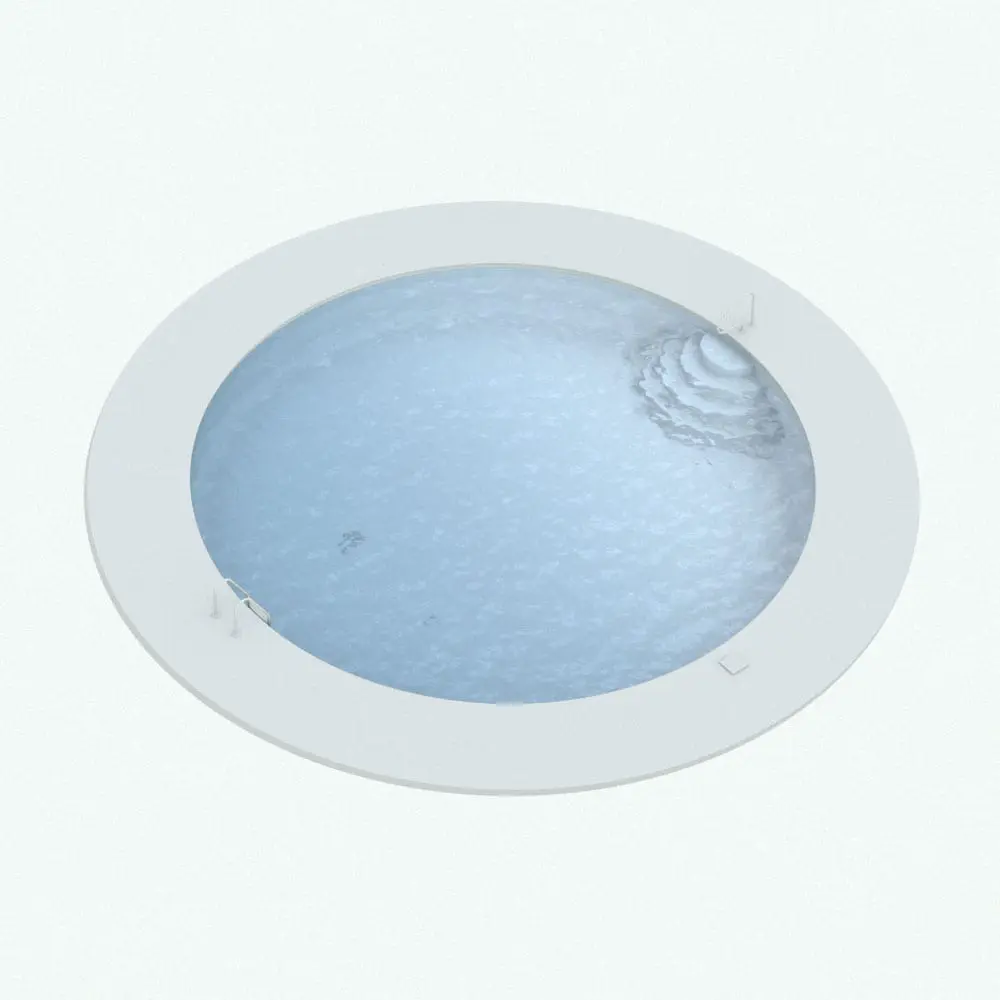 Revit Family / 3D Model - Circular Swimming Pool Revit Family Perspective Circular Swimming Pool Revit Family in 3D and rendered in black and white (except for the water) to show the details better. This Revit family comes with handrails, ladders, skimmers and more for a fully realistic look. Don't wait any longer and add this swimming pool Revit family to your cart today!
