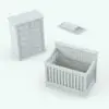 Classic Style Revit Furniture Nursery Set in 3D and rendered without any materials (ambient occlusion style) to showcase the shapes and details better. This Revit furniture set is ideal to make your kids rooms come to life! Use the provided materials in the families or create your own to customize it even further. Fully parametric and easy to use, this Classic Style Revit Furniture Nursery Set will elevate your 3D renderings to new heights.