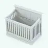 Revit crib rendered in 3D and in black and white (ambient occlusion style) to show the details better. This Revit furniture piece is fully detailed and high-quality, so you can streamline your workflow in Revit.