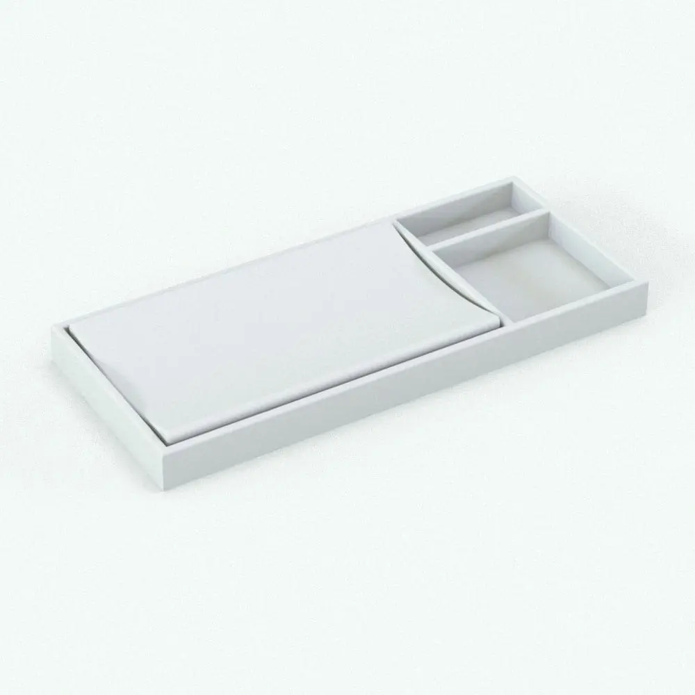 Revit Family / 3D Model - Classic Style Nursery Set Changing Pad Revit baby changing station rendered in 3D and in black and white (ambient occlusion style).