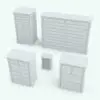 Revit chest of drawers in different sizes and configurations. This chest allows you to change the dimensions, number of drawers and materials, so you can blend it into your projects seamlessly.