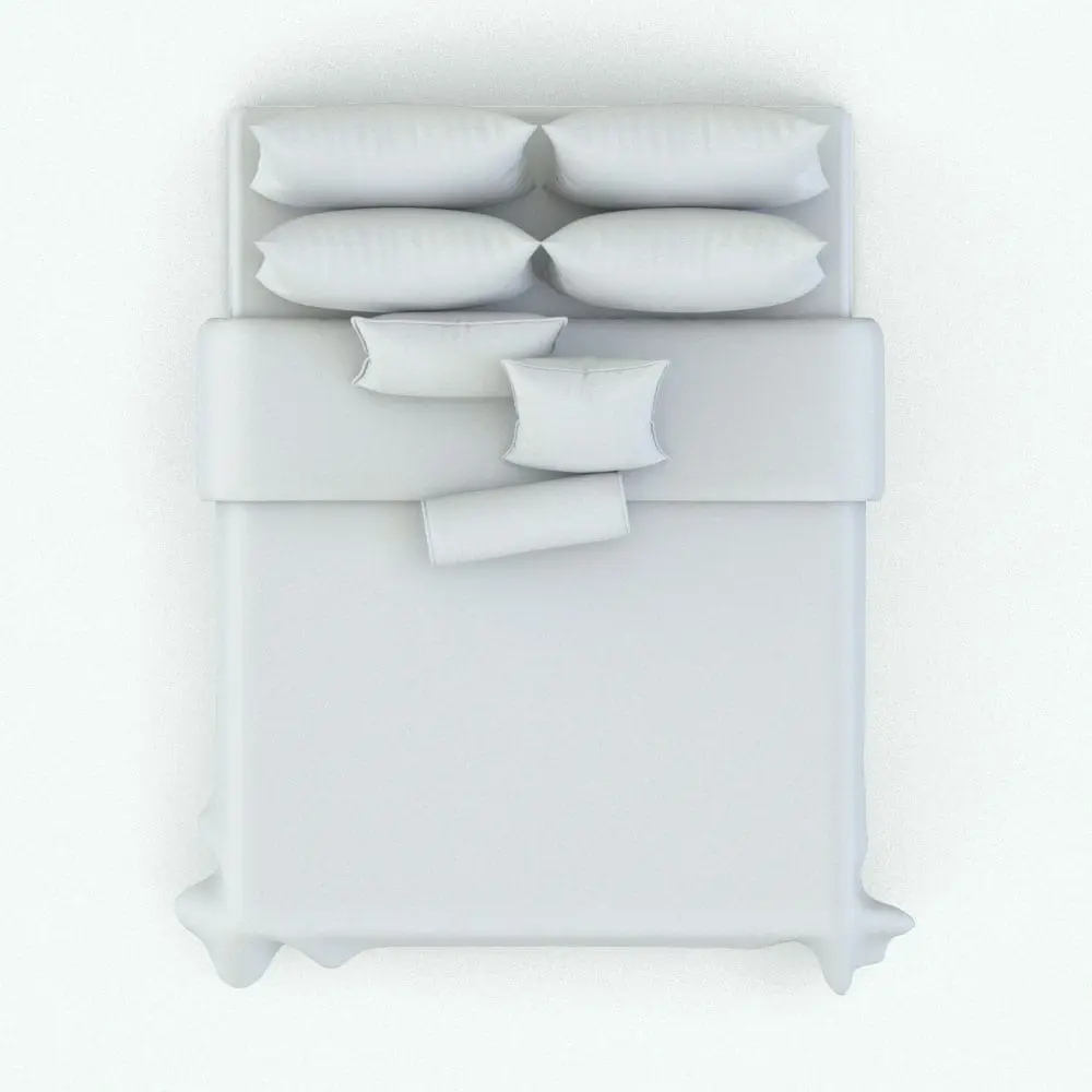Revit Family / 3D Model - Complete Modern Revit Bed Family Top View Complete Modern Revit Bed Family in top bed and rendered in ambient occlusion style to show the shapes better. Ideal for either residential, hospitality or showroom settings, this photorealistic-looking Revit bed will transform your spaces in just a few clicks.