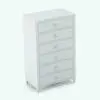Revit chest with drawers in 3D and rendered in black and white (ambient occlusion style) to show the shapes better. This chest, which is part of the Curved Revit Furniture Set can be used in a multitude of spaces, whether residential or hospitality, giving your renders a touch of modern and finesse.