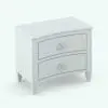 Night stand Revit family in 3D and rendered in black and white.