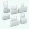 Revit dresser family in different sizes and configurations. This dresser allows you to change the overall dimensions, the number of drawers as well as the height and width of the mirror.