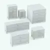 Night stand Revit family in different sizes and configurations to showcase its parametric flexibility. This night stand allows you to customize the overall dimensions (width, depth and height) as well as the number of drawers for full flexibility.