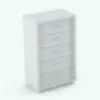 Revit chest with drawers in 3D and rendered in black and white (ambient occlusion style). This Revit family is fully parametric, easy to use and ready to render. Just load it into your project, select the materials (or use the provided ones) and hit the render button for instant results. Don't wait any longer and get this Revit chest with drawers today.