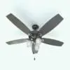 Down-Facing Lights Ceiling Fan Revit Family in 3D and rendered in a dark finish for the blades and housing and metallic accents to complement it. Ideal for modern and contemporary interior design projects, this ceiling fan Revit family will transform your spaces in just a few clicks. Get it today and see for yourself.