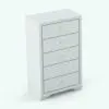 Revit chest of drawers in 3D and rendered in black and white (ambient occlusion style) to show the details better. Ideal for bedrooms, hotels, apartments and more, this fully parametric and easy to use Revit chest will adapt seamlessly to any of your spaces via its parameters. Get it today and see for yourself.