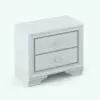 Revit night stand family in 3D and rendered in black and white to show the details better. This night stand is part of the elegant bed set, which also includes a fully realistic Revit bed, a dresser and a chest of drawers. All these Revit families will make your spaces stand out, whether you use them as a set or individually.