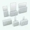 Revit dresser family shown in different sizes and configurations to showcase its parametric flexibility. This dresser comes with parameters to change the overall dimensions as well as the dimensions of the mirror. Don't wait any longer and get this Revit dresser family today to make your spaces look amazing.
