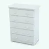 Chest of drawers Revit Family rendered in black and white (ambient occlusion style). Fully parametric and easy to use