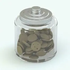Glass Cookie Jar Decoration Revit Family in 3D and rendered with a glass material and metallic lid. Ideal to add a touch of livability and finesse to your projects, this fully parametric and easy to use Revit decor family will make your projects stand out in just a few clicks.