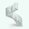 Revit Family / 3D Model - Interlaced Elliptical Railing on spiral Stair 2
