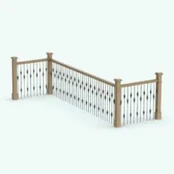 Ironwork and Wood Revit Railing Family Rendered in a light-colored wood finish and metal details. Ideal for traditional interiors, whether residential or commercial, this Revit railing family will make your projects stand out in a few clicks. Don't let this opportunity go by and transform your projects into masterpieces with this Ironwork Revit railing family.