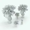 Magnolia Revit Flowers Family shown in different sizes and configurations to showcase its parametric flexibility. As shown on the image, this Revit plant not only allows you to change the size of it, but also to turn the flowers/vase on/off in case you want to use either the flowers or the vase alone (or with other Revit plants or pots from our catalog). This allows you full flexibility and easy of use.