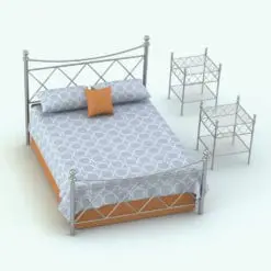 Metal Crosses Bedroom Revit Furniture Set in 3D and rendered in a silver frame finish and gray and orange textiles for contrast. Ideal for modern and traditional settings, this fully parametric and easy to use Revit furniture set will complement your 3D renderings and make them look finished and cozy. Don't wait any longer and add this Metal Crosses Bedroom Revit Furniture Set to your cart today.