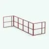 Metallic 2-Section Revit Railing Family in 3D and rendered in a red metal finish with stainless steel cables. Ideal for modern interior design projects, this Revit railing can adapt to balconies, stairs, ramps and more. Don't wait any longer and add this Revit railing family to your cart today.
