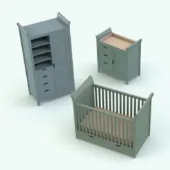 Minimalistic Nursery Revit Furniture Set that includes crib, changing station and armoire. Each one of these Revit families is fully parametric and it will allow you to fit it to your projects in just a few clicks. Whether you use them as a set or individually, these families, which are part of the Minimalistic Nursery Revit Furniture Set will transform your spaces for good!
