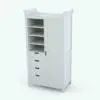 Revit armoire family rendered in 3D and without any materials (ambient occlusion style) to showcase the details better. This Revit family can also be used in regular bedrooms, hotels, apartments and more.