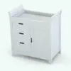 Changing station Revit family in 3D and rendered in black and white (ambient occlusion style) to show the shapes better. Ideal for residential or hospitality projects, this Revit furniture family will add a touch of contemporary to your projects.