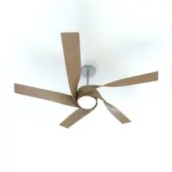 Modern Twisted Ceiling Fan Revit Family in 3D and rendered in a light colored wood finish with metallic support. Ideal for modern, contemporary or Scandinavian interior design styles, this fully parametric and easy to use ceiling fan Revit family will make your renders stand out in just a few clicks. Get it now and see for yourself.