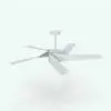 Modern Twisted Ceiling Fan Revit Family in a different 3D view so you can see the blades and the whole fan from a different angle. Ideal for modern living rooms, bedrooms, offices, hotels and more, this fully parametric ceiling fan Revit family will transform your spaces in just a few clicks.