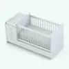 Crib with Changing station Revit family rendered in black and white (ambient occlusion style). This Revit family, as well as the other two, are fully parametric and include parameters to change dimensions, materials, number of drawers and more. Get it now and see how this Modern Crib Revit Furniture Set can enhance your projects and 3D renderings in just a few clicks.