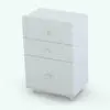 Chest of drawers Revit family in 3D and rendered in black and white (ambient occlusion style) to show the details better. This Revit family is fully parametric, easy to use and ready to be rendered. Just load it into your project, select the size and materials and hit the render button for instant results. Get this and the other two families which are part of the Modern Crib Revit Furniture Set today and optimize your workflow!