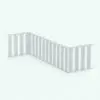 Modern Revit Railing Family in 3D and rendered in black and white (ambient occlusion style) to show the details better. Ideal for residential, commercial and hospitality settings, this fully parametric and easy to use Revit railing family will transform your spaces in just a few clicks.