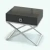 Modern X-Shape Side Table Revit Family in 3D and rendered with a black shiny material and chrome structure. Ideal for modern and contemporary interior design projects, this side table Revit family can also be used as a night stand, an end table or even a taller coffee table. Don't wait any longer and add this Modern X-Shape Side Table Revit Family to your assets today.