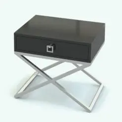 Modern X-Shape Side Table Revit Family in 3D and rendered with a black shiny material and chrome structure. Ideal for modern and contemporary interior design projects, this side table Revit family can also be used as a night stand, an end table or even a taller coffee table. Don't wait any longer and add this Modern X-Shape Side Table Revit Family to your assets today.