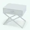 Modern X-Shape Side Table Revit Family in 3D and rendered in black and white (ambient occlusion style) to show the shapes better. This Revit family is fully parametric and it will allow you to change the overall dimensions as well as the drawer height and the structure thickness to fit any of your projects. Get this FREE Revit family today and be part of the Blackbee3D family.