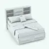 Revit bed family in 3D and rendered without any materials to show the details better. This Revit family comes with tons of parameters to seamlessly blend it to your projects, regardless of the size. Whether you are working on small apartments or big residences or hotels, this Revit bed family will seamlessly blend into your spaces.