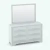 Revit dresser family in 3D and rendered in black and white to show the details better. Ideal for modern and contemporary interior design projects, this Revit dresser family will bring elegance and warmth to your projects.